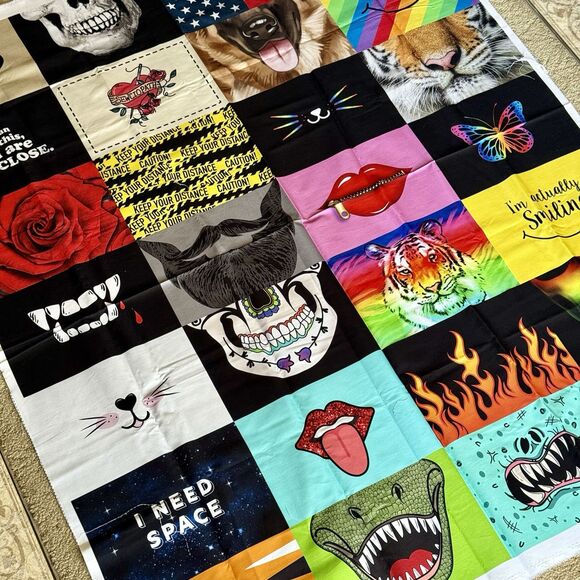 Cut & Sew Panel Cotton Fabric All Smiles Timeless Treasures Quilt Teeth NEW - Picture 3 of 4